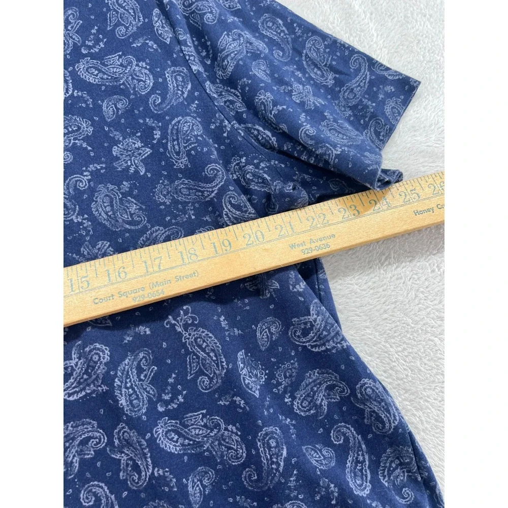 Polo Ralph Lauren Shirt Mens XL Short Sleeve Blue Paisley Classic Fit Cotton